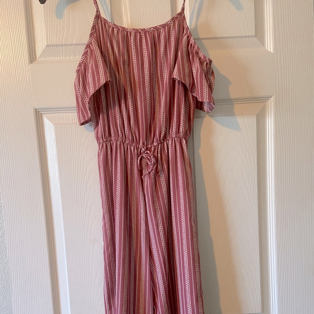 Romper - sleeveless with draped shoulder